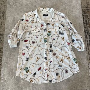 White Patterned Women’s Blouse